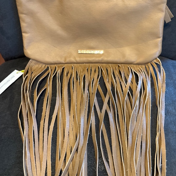 NWT BCBG Generation Faux Leather Fringed Clutch Handbag Boho - Picture 3 of 6